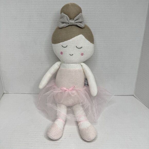 Living Textile Other - Living Textile 17" Emma Ballerina Knitted Plush Rattle Doll Toy Pink Tutu Skirt